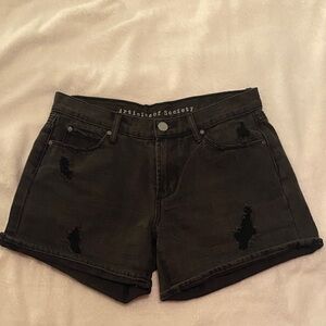 Articles of Society Dark Distressed Jean Shorts